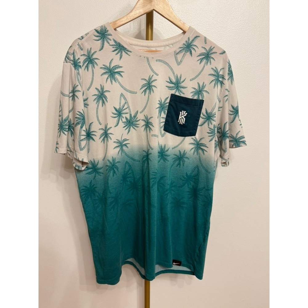 Nike, Kyrie Irving Palm Tree Tee, XL, Ombre Graphic Pocket, MSRP $35